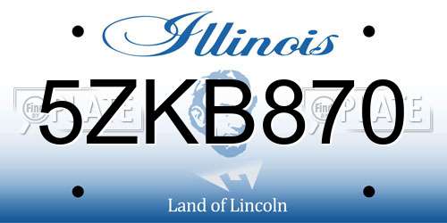 5ZKB870 Illinois License Plate