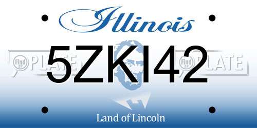 5ZKI42 Illinois License Plate