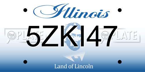 5ZKI47 Illinois License Plate