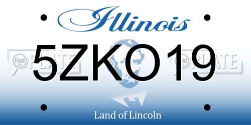 5ZKO19 Illinois License Plate