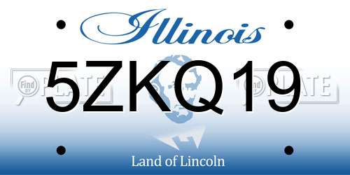5ZKQ19 Illinois License Plate