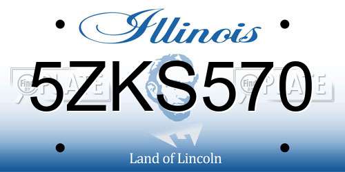 5ZKS570 Illinois License Plate