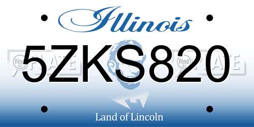 5ZKS820 Illinois License Plate