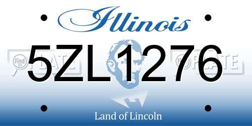 5ZL1276 Illinois License Plate