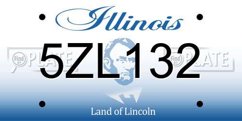 5ZL132 Illinois License Plate