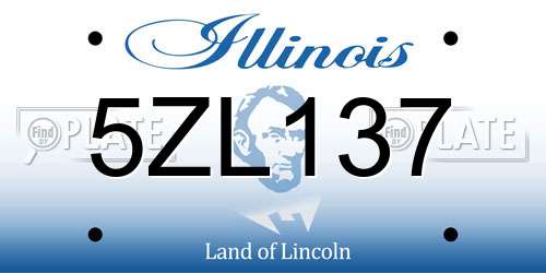 5ZL137 Illinois License Plate