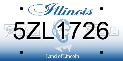 5ZL1726 Illinois License Plate