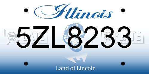 5ZL8233 Illinois License Plate