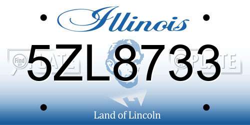 5ZL8733 Illinois License Plate