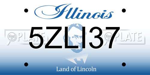 5ZLI37 Illinois License Plate