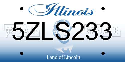 5ZLS233 Illinois License Plate