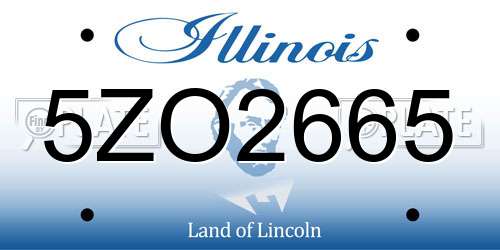 5ZO2665 Illinois License Plate