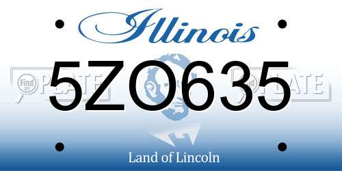 5ZO635 Illinois License Plate