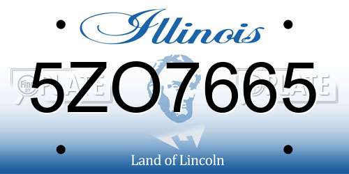 5ZO7665 Illinois License Plate