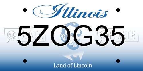 5ZOG35 Illinois License Plate