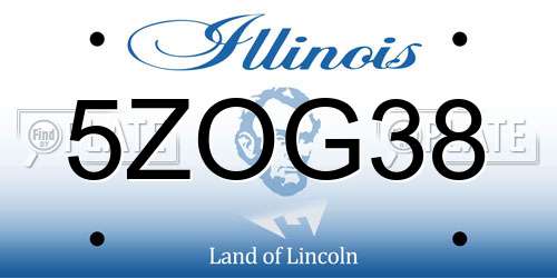 5ZOG38 Illinois License Plate