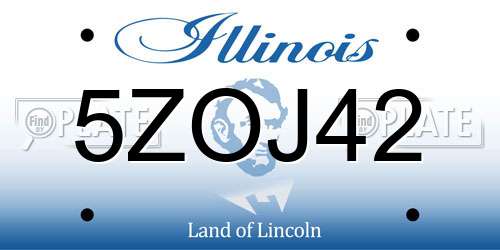 5ZOJ42 Illinois License Plate