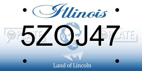 5ZOJ47 Illinois License Plate