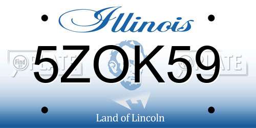 5ZOK59 Illinois License Plate