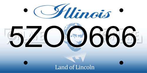 5ZOO666 Illinois License Plate