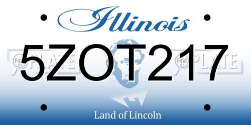 5ZOT217 Illinois License Plate