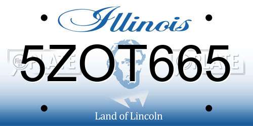 5ZOT665 Illinois License Plate