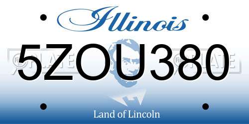 5ZOU380 Illinois License Plate