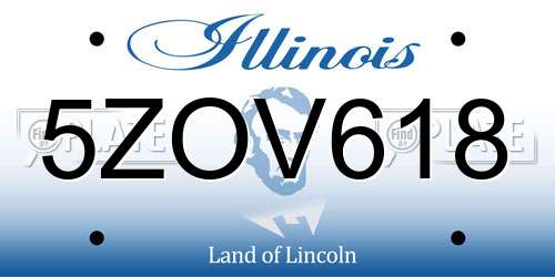 5ZOV618 Illinois License Plate