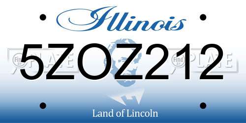 5ZOZ212 Illinois License Plate