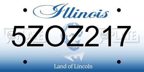 5ZOZ217 Illinois License Plate