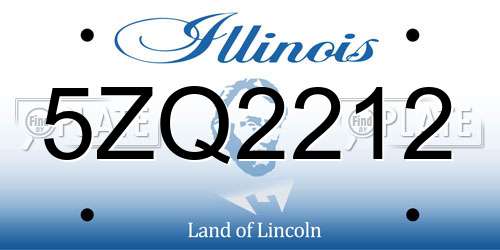 5ZQ2212 Illinois License Plate
