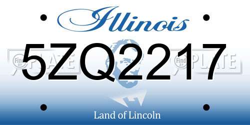 5ZQ2217 Illinois License Plate