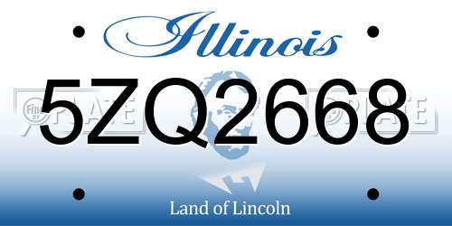 5ZQ2668 Illinois License Plate