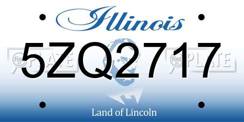 5ZQ2717 Illinois License Plate