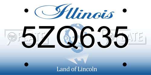 5ZQ635 Illinois License Plate
