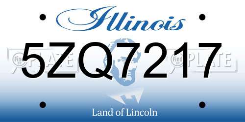 5ZQ7217 Illinois License Plate