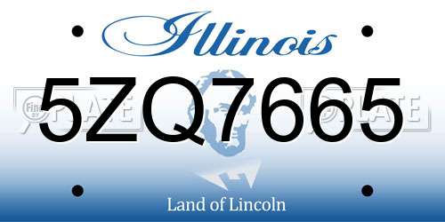 5ZQ7665 Illinois License Plate