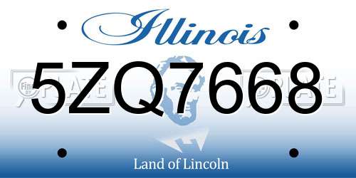 5ZQ7668 Illinois License Plate