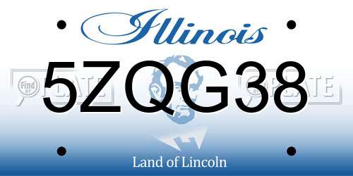 5ZQG38 Illinois License Plate
