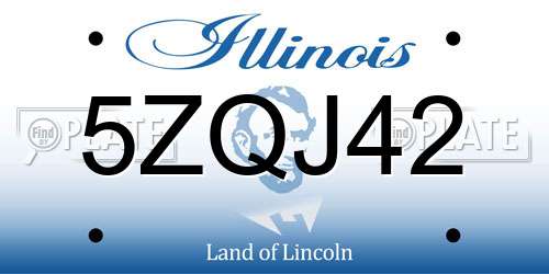 5ZQJ42 Illinois License Plate