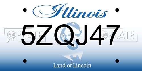 5ZQJ47 Illinois License Plate