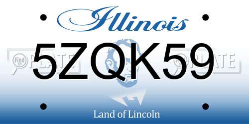 5ZQK59 Illinois License Plate