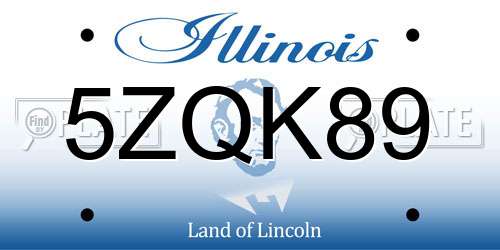 5ZQK89 Illinois License Plate