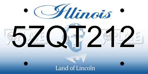 5ZQT212 Illinois License Plate