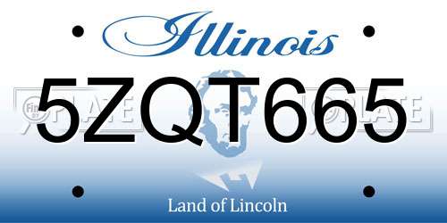 5ZQT665 Illinois License Plate