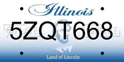 5ZQT668 Illinois License Plate