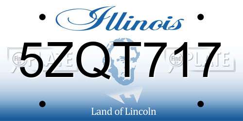 5ZQT717 Illinois License Plate