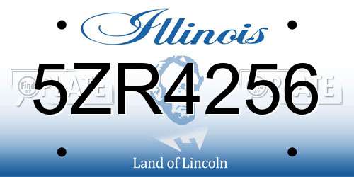 5ZR4256 Illinois License Plate
