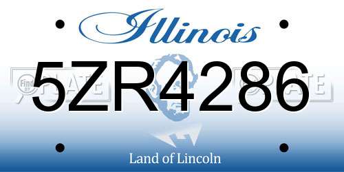 5ZR4286 Illinois License Plate