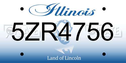 5ZR4756 Illinois License Plate